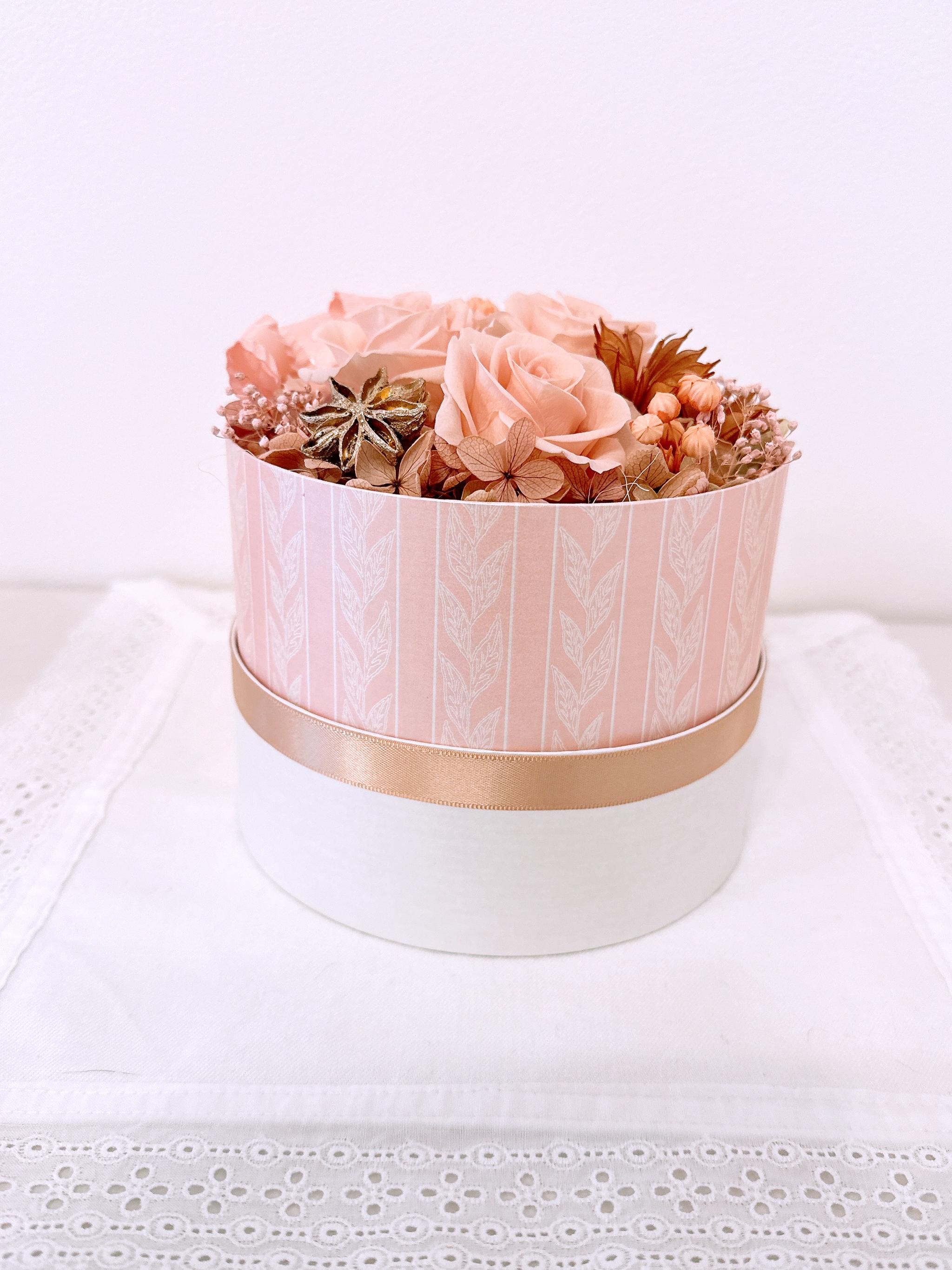 BOXアレンジ】ローズのフラワーボックス くすみピンク ルビー 母の日2026 ギフト 誕生日 記念日 結婚祝い | 5枚目